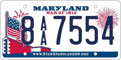 MD license plate 8AA7554