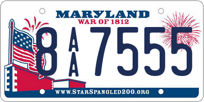 MD license plate 8AA7555
