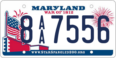 MD license plate 8AA7556