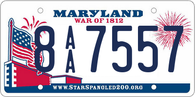 MD license plate 8AA7557