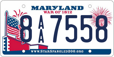 MD license plate 8AA7558