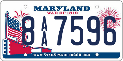 MD license plate 8AA7596