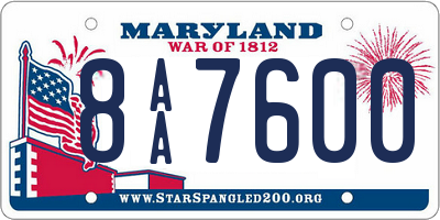MD license plate 8AA7600