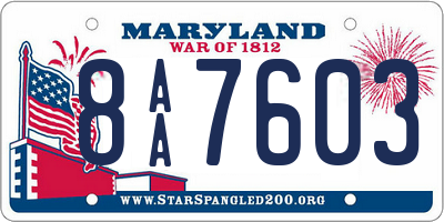 MD license plate 8AA7603