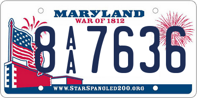 MD license plate 8AA7636
