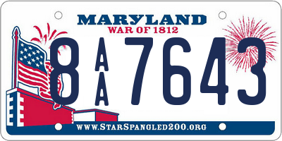 MD license plate 8AA7643