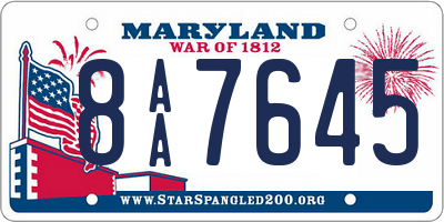 MD license plate 8AA7645