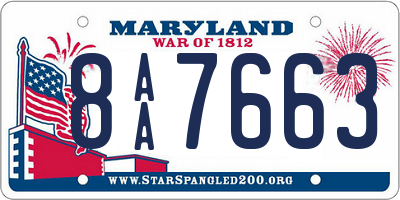 MD license plate 8AA7663