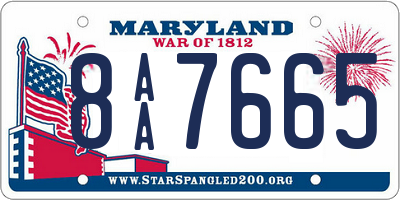 MD license plate 8AA7665