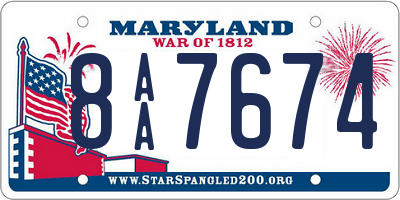 MD license plate 8AA7674