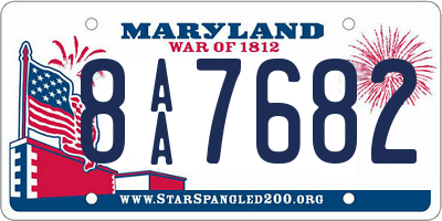 MD license plate 8AA7682