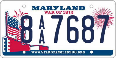 MD license plate 8AA7687