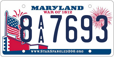 MD license plate 8AA7693