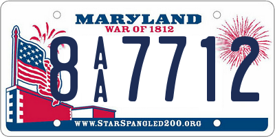 MD license plate 8AA7712