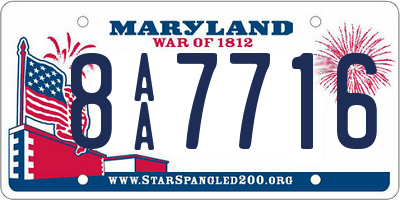 MD license plate 8AA7716