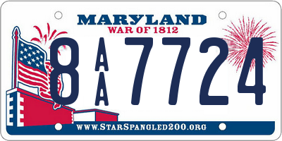 MD license plate 8AA7724