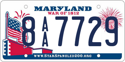MD license plate 8AA7729