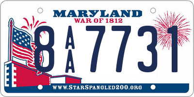 MD license plate 8AA7731