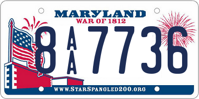 MD license plate 8AA7736