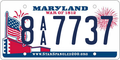MD license plate 8AA7737