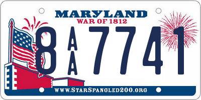 MD license plate 8AA7741