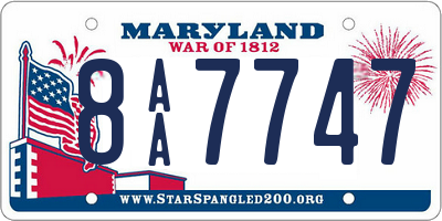 MD license plate 8AA7747