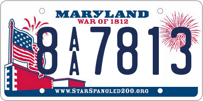 MD license plate 8AA7813