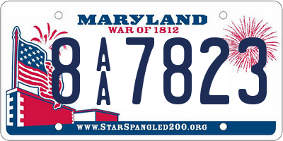 MD license plate 8AA7823