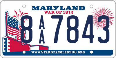 MD license plate 8AA7843