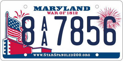 MD license plate 8AA7856