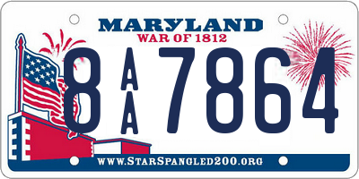 MD license plate 8AA7864