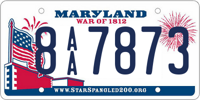 MD license plate 8AA7873