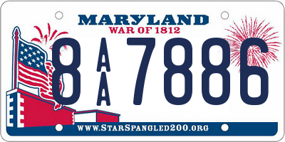 MD license plate 8AA7886