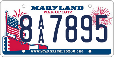 MD license plate 8AA7895