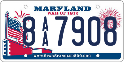 MD license plate 8AA7908