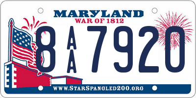 MD license plate 8AA7920