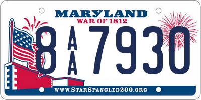 MD license plate 8AA7930