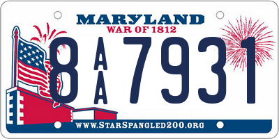 MD license plate 8AA7931