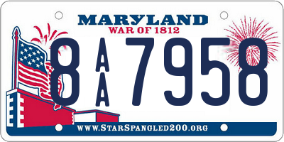 MD license plate 8AA7958