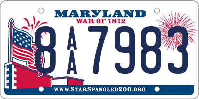 MD license plate 8AA7983
