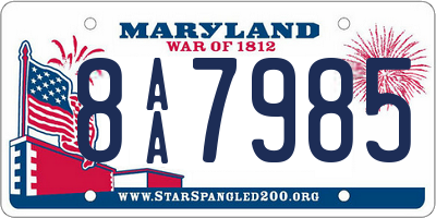 MD license plate 8AA7985