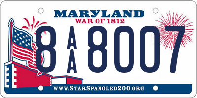 MD license plate 8AA8007