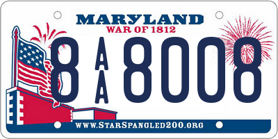 MD license plate 8AA8008