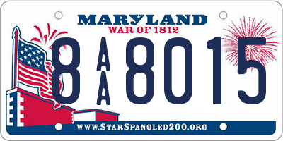 MD license plate 8AA8015