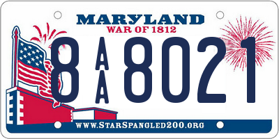 MD license plate 8AA8021