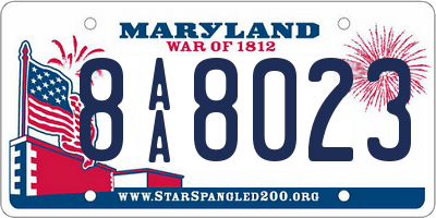 MD license plate 8AA8023