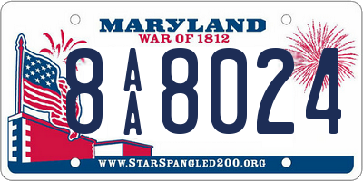 MD license plate 8AA8024