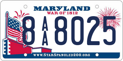 MD license plate 8AA8025