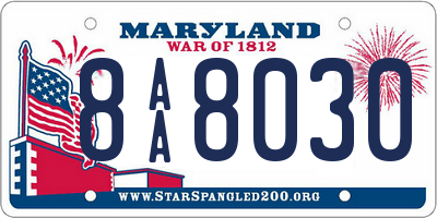 MD license plate 8AA8030
