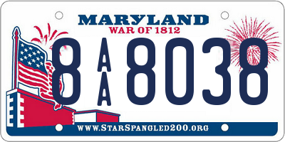 MD license plate 8AA8038